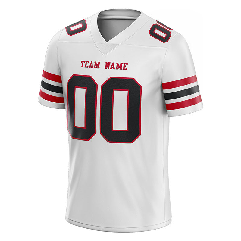 custom authentic football jersey white black-red mesh