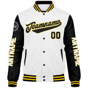 Chaquetas universitarias personalizadas negras y naranjas para hombres & mujeres y jóvenes & Chaquetas Letterman personalizadas