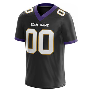 custom authentic football jersey black white-old gold  mesh