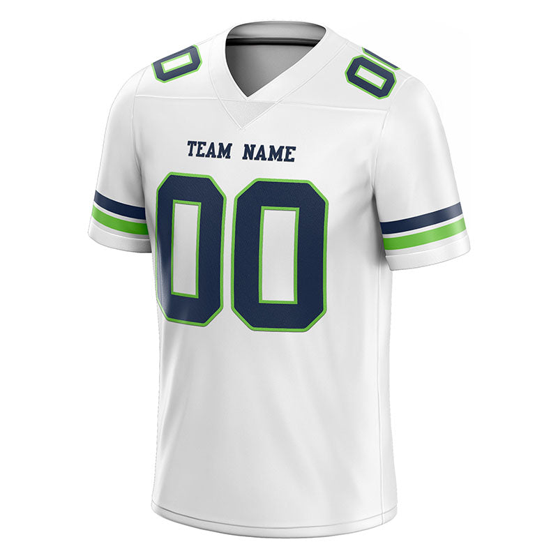 customized authentic football jersey white black -green mesh