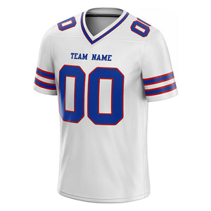 customized authentic football jersey white blue-red mesh