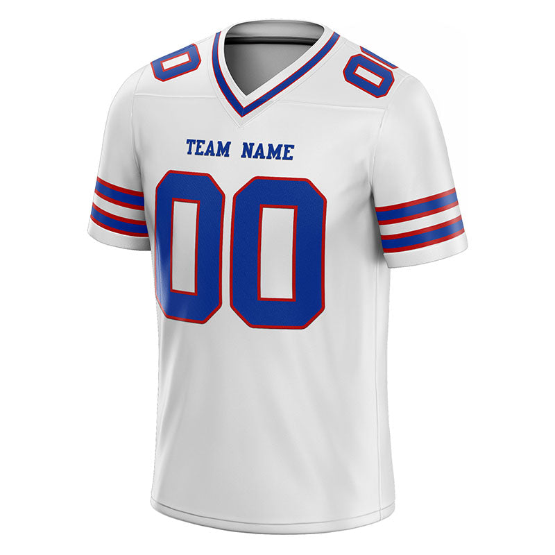 customized authentic football jersey white blue-red mesh