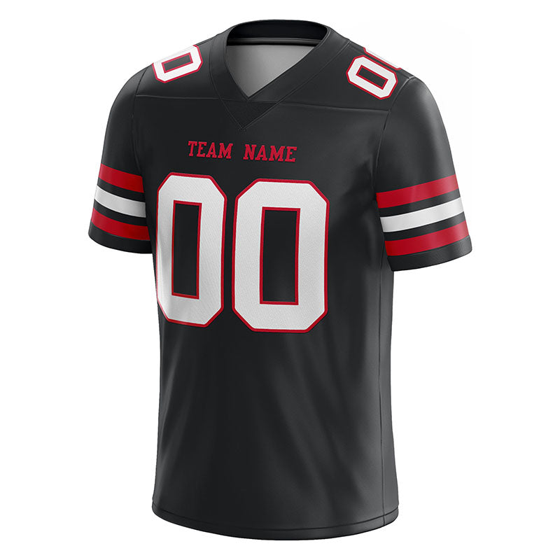 custom authentic football jersey white brown-red mesh