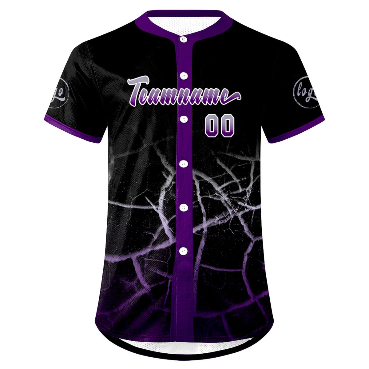 Camiseta de béisbol personalizada negra morada y gris con degradado uniformes de equipo personalizados con nombre y número