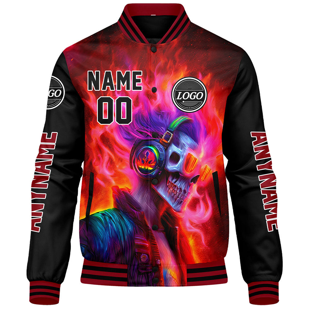 Chaquetas universitarias rojas y negras personalizadas para hombres & mujeres y jóvenes & Chaquetas Letterman personalizadas