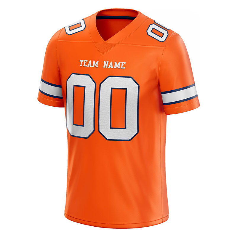 customized  authentic football jersey orange white-black mesh