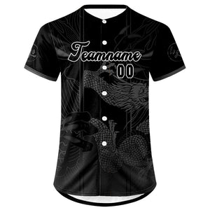 Camiseta de béisbol personalizada negra y gris con degradado uniformes de equipo con nombre y número