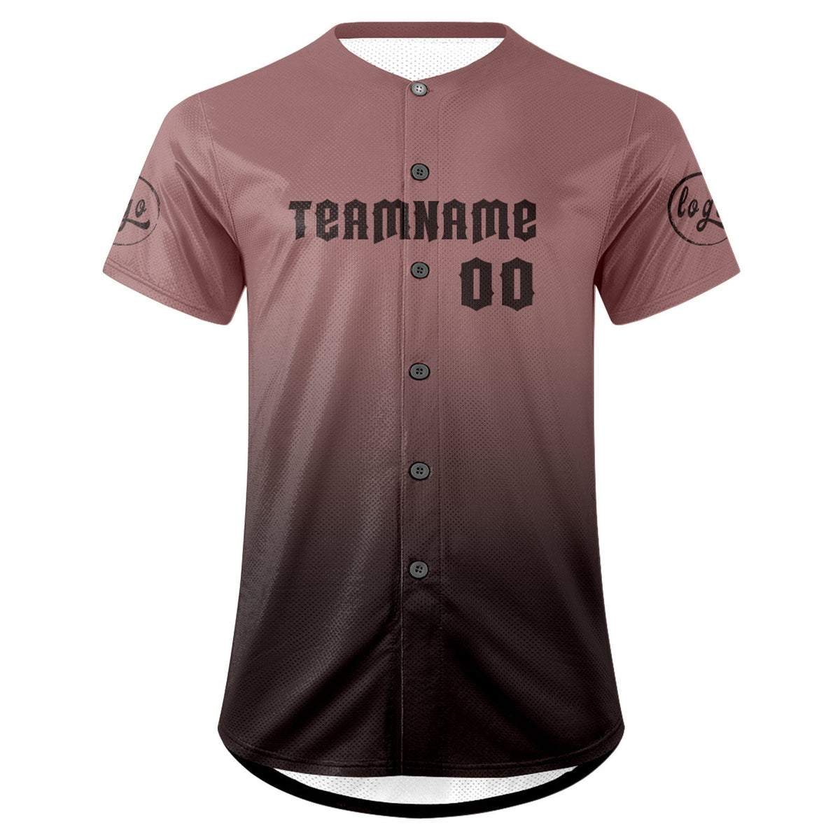 Camiseta de béisbol personalizada en marrón claro y marrón oscuro con degradado uniformes de equipo personalizados con nombre y número