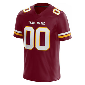customized authentic football jersey white red-gold mesh