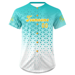 Camiseta de béisbol personalizada azul y blanca de Lakes uniforme de equipo con degradado personalizado nombre y número