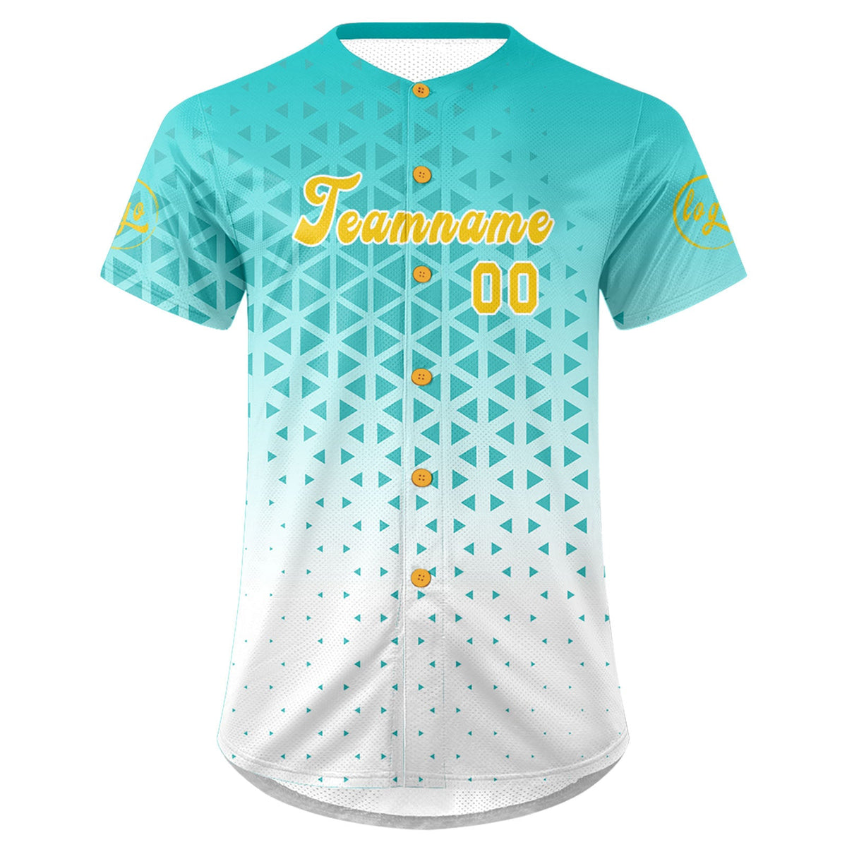 Camiseta de béisbol personalizada azul y blanca de Lakes uniforme de equipo con degradado personalizado nombre y número