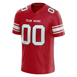 customized authentic football jersey red white-black mesh