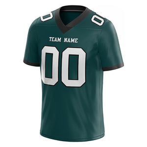 customized authentic football jersey midnight green white-black mesh