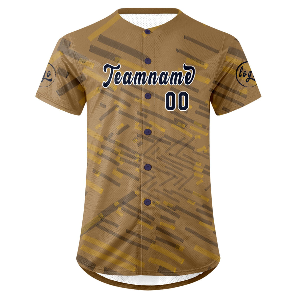 Camiseta de béisbol Old Gold Navy personalizada con dise?o degradado uniformes de equipo con nombre y número
