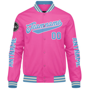 Chaquetas universitarias rosas personalizadas para hombres & mujeres y jóvenes & Chaquetas Letterman personalizadas