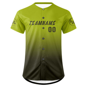 Camiseta de béisbol personalizada verde oscuro con degradado uniformes de equipo personalizados con nombre y número