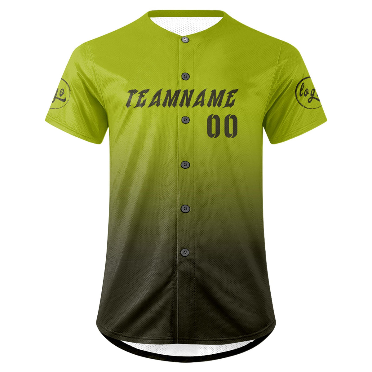 Camiseta de béisbol personalizada verde oscuro con degradado uniformes de equipo personalizados con nombre y número