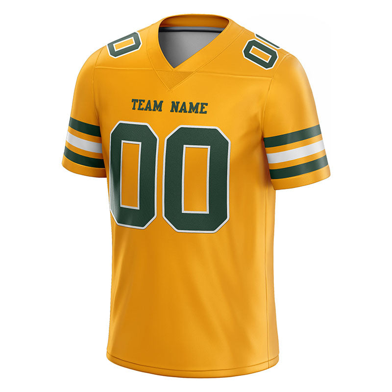 customized authentic football jersey gold green-white mesh