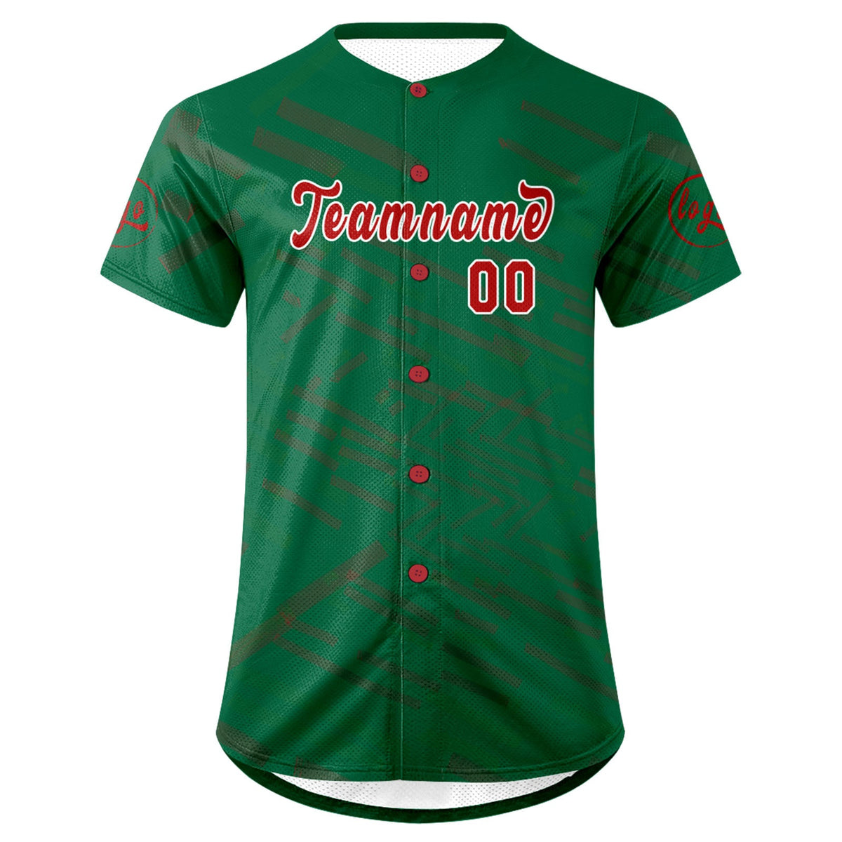 Camiseta de béisbol personalizada verde Kelly y roja con degradado uniformes de equipo personalizados con nombre y número