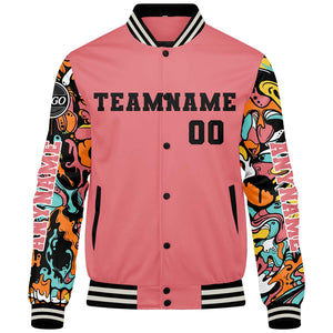 Chaquetas universitarias rosas personalizadas para hombres & mujeres y jóvenes & Chaquetas Letterman personalizadas