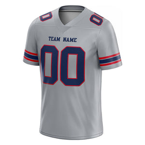 customized authentic football jersey  gray navy-red mesh