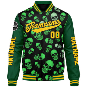 Chaquetas universitarias verdes personalizadas para hombres & mujeres y jóvenes & Chaquetas Letterman personalizadas