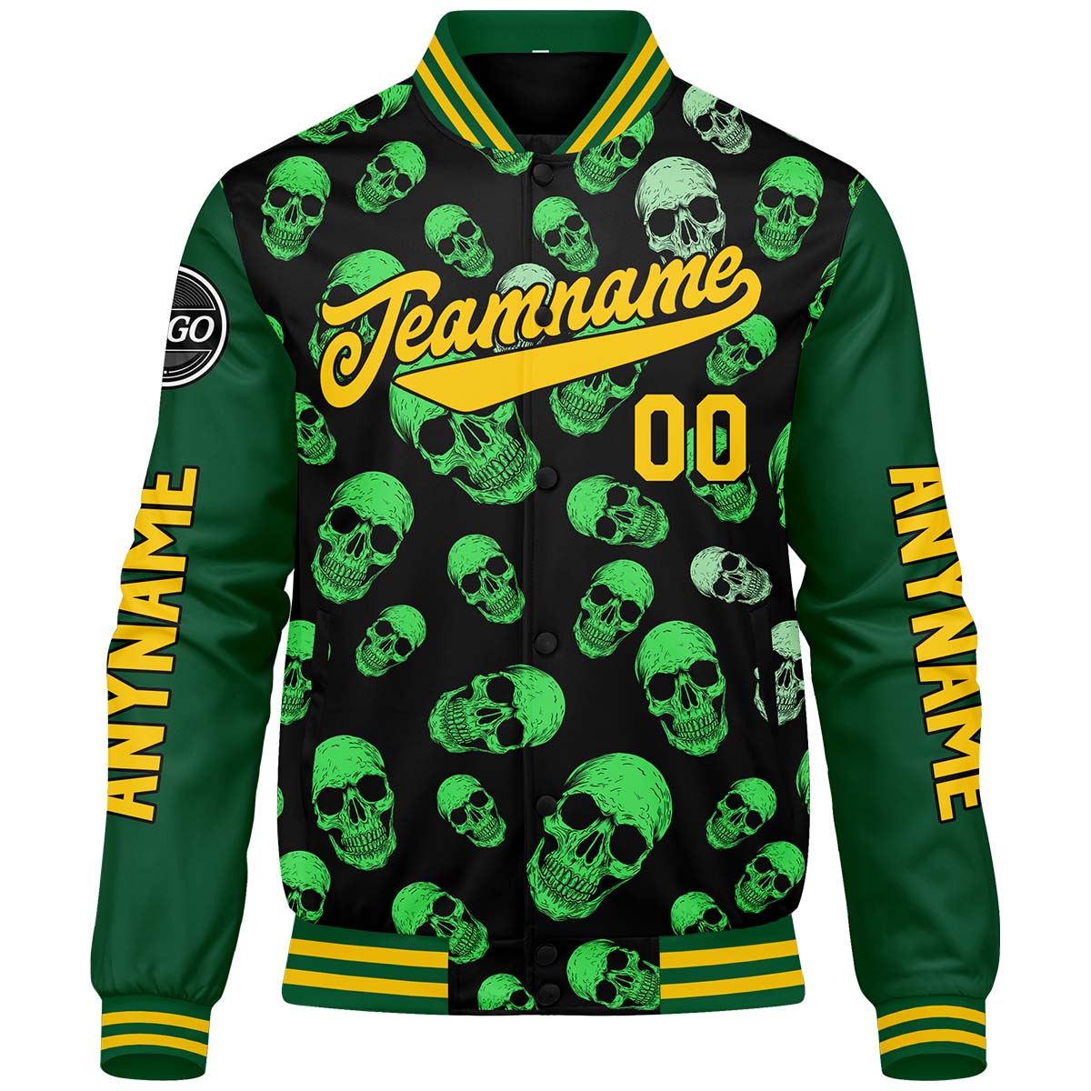 Chaquetas universitarias verdes personalizadas para hombres & mujeres y jóvenes & Chaquetas Letterman personalizadas