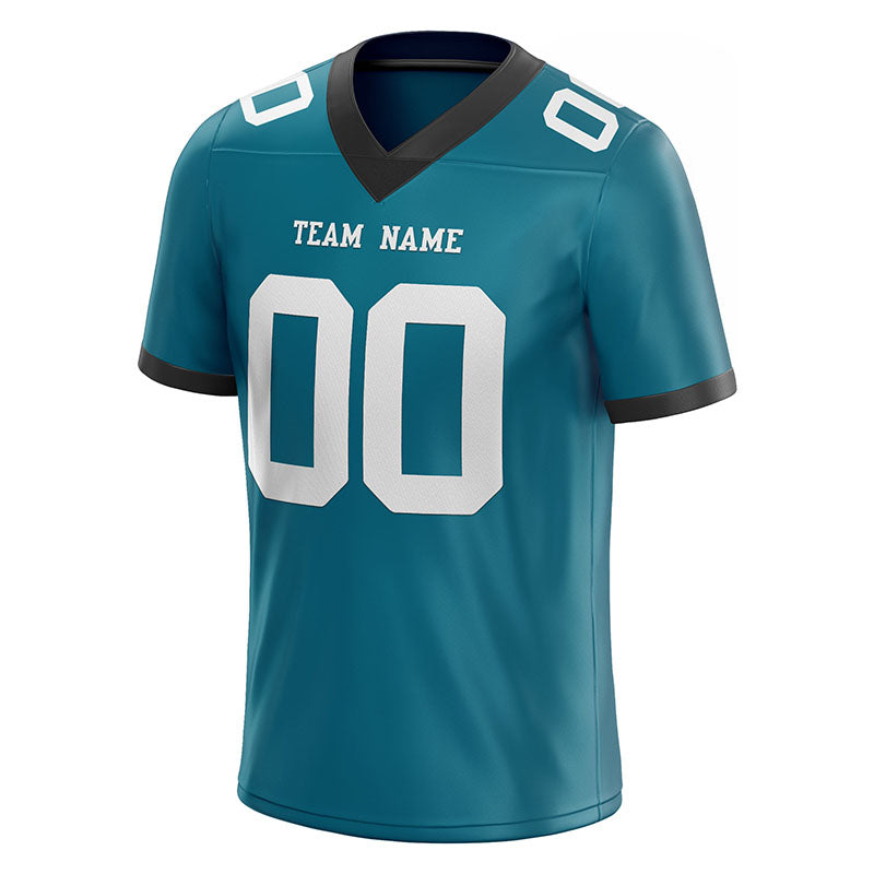 custom authentic football jersey teal white mesh