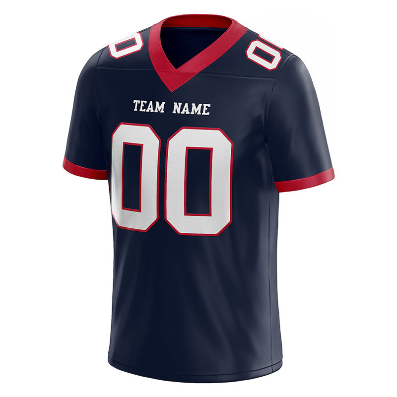 custom authentic football jersey navy white-red mesh