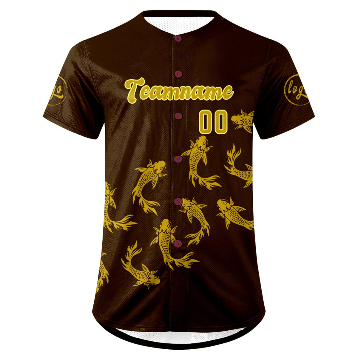 Camiseta de béisbol personalizada marrón y amarilla con degradado uniformes de equipo con nombre y número