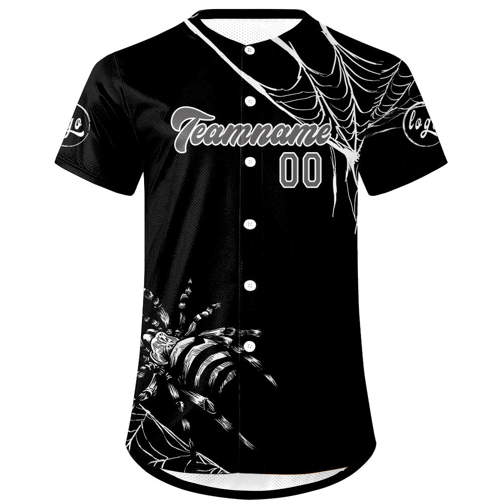 Camiseta de béisbol personalizada en blanco y negro con degradado uniformes de equipo con nombre y número
