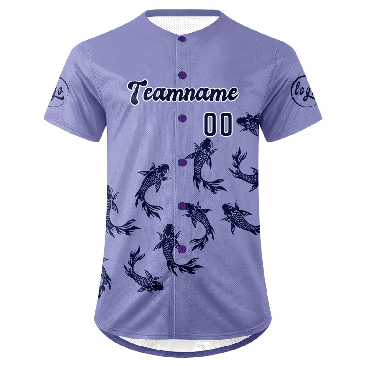 Camiseta de béisbol personalizada color morado claro y morado oscuro con degradado uniformes de equipo personalizados con nombre y número