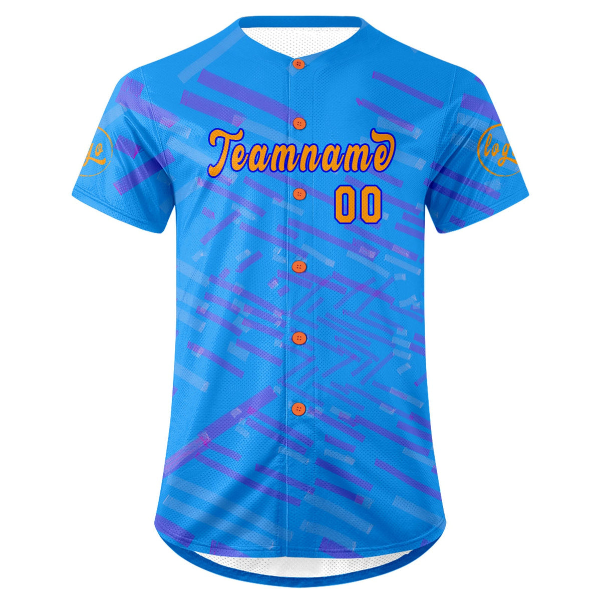 Camiseta de béisbol personalizada azul y morada con degradado uniformes de equipo personalizados con nombre y número