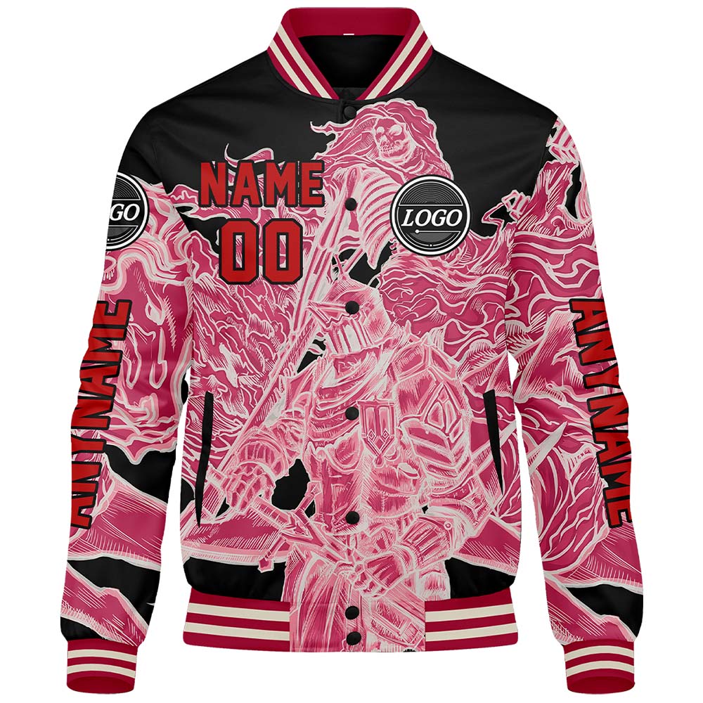 Chaquetas universitarias rosas personalizadas para hombres & mujeres y jóvenes & Chaquetas Letterman personalizadas