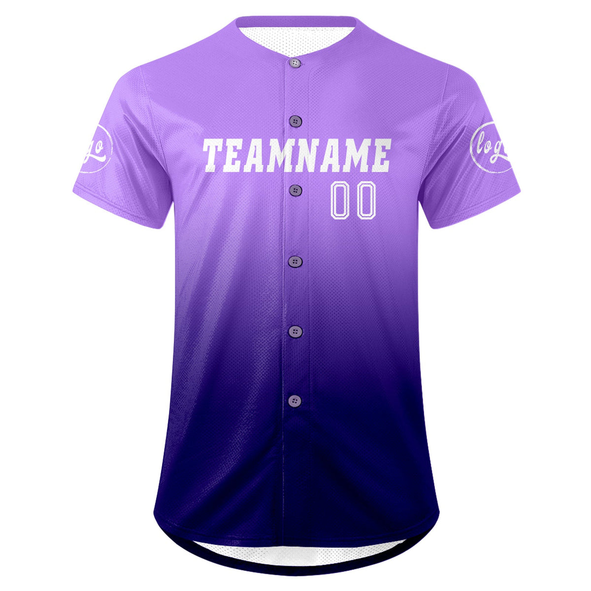 Camiseta de béisbol morada oscura personalizada con degradado uniformes de equipo personalizados con nombre y número