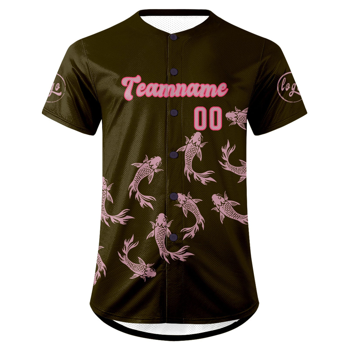 Camiseta de béisbol personalizada en verde oliva y rosa claro con degradado uniformes de equipo personalizados con nombre y número