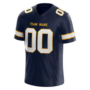 customized  authentic football jersey navy  white -yellow mesh