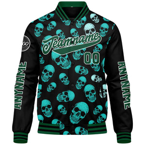 Chaquetas universitarias verdes personalizadas para hombres & mujeres y jóvenes & Chaquetas Letterman personalizadas