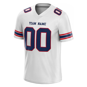 customized authentic football jersey  white navy - red mesh