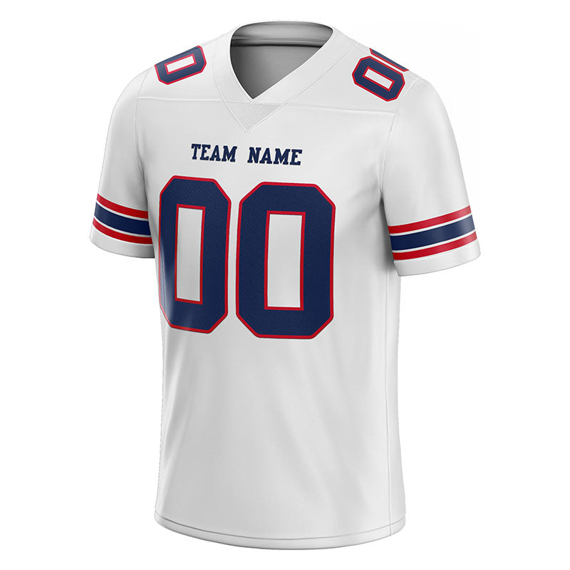 customized authentic football jersey  white navy - red mesh