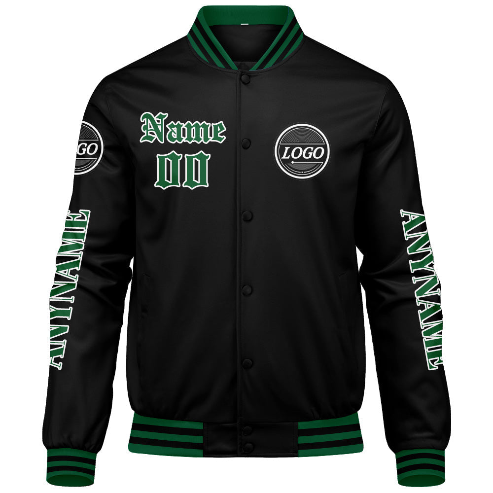 Chaquetas universitarias verdes personalizadas para hombres & mujeres y jóvenes & Chaquetas Letterman personalizadas