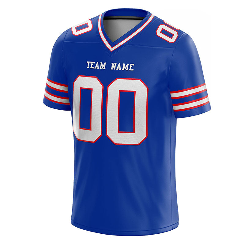 customized authentic football jersey royal white-red mesh