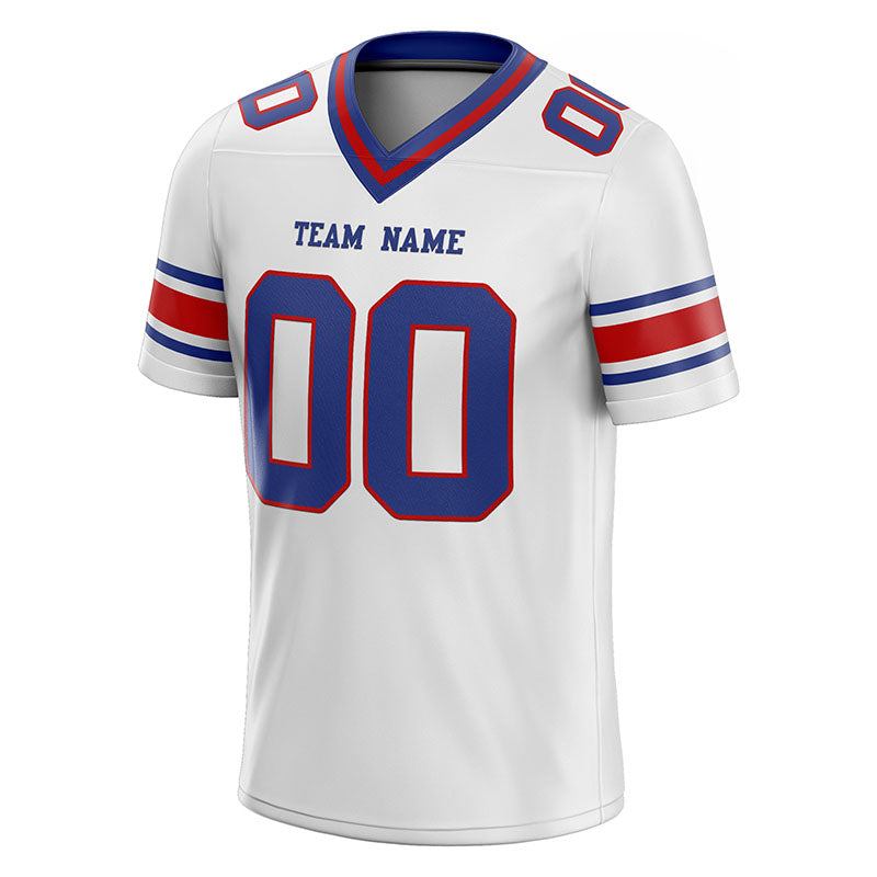 customized authentic football jersey blue white-red  mesh