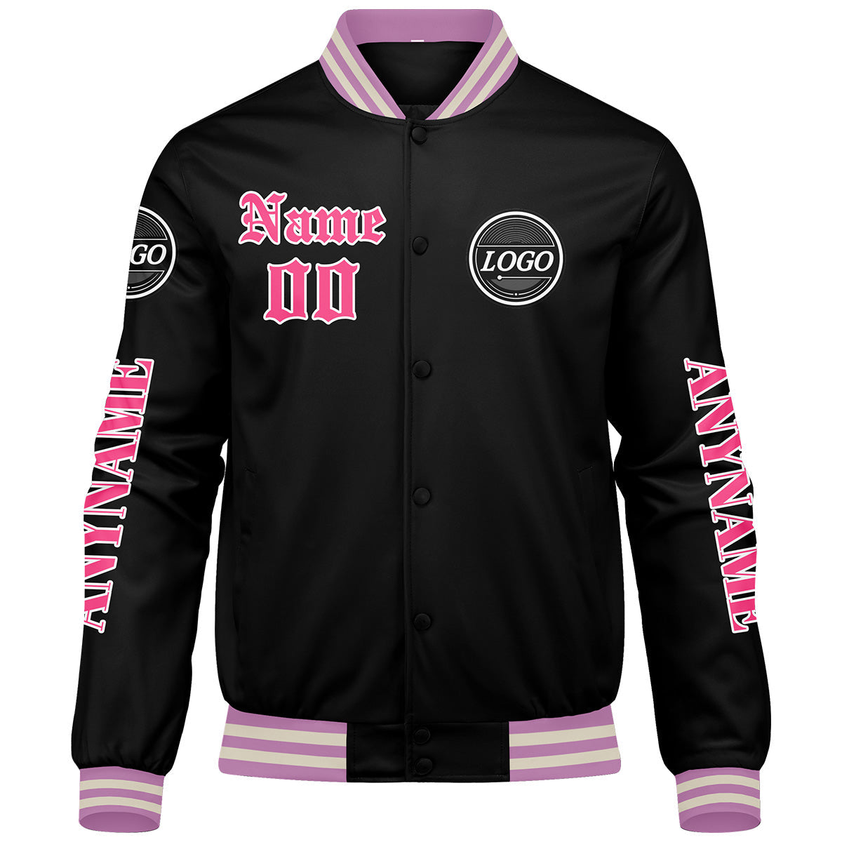 Chaquetas universitarias rosas personalizadas para hombres & mujeres y jóvenes & Chaquetas Letterman personalizadas