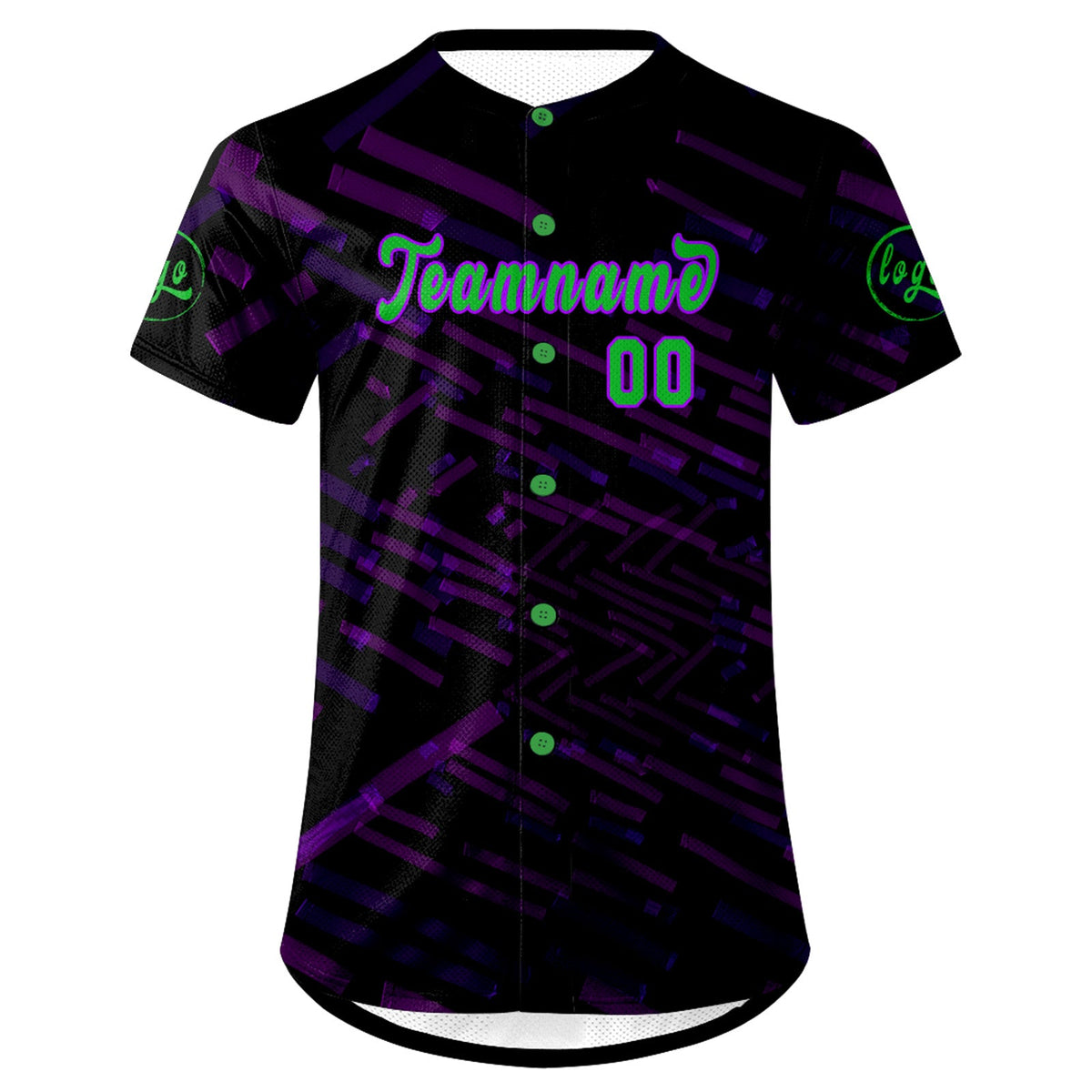 Camiseta de béisbol personalizada negra y morada con degradado uniformes de equipo personalizados con nombre y número