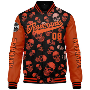 Chaquetas universitarias naranjas personalizadas para hombres & mujeres y jóvenes & Chaquetas Letterman personalizadas