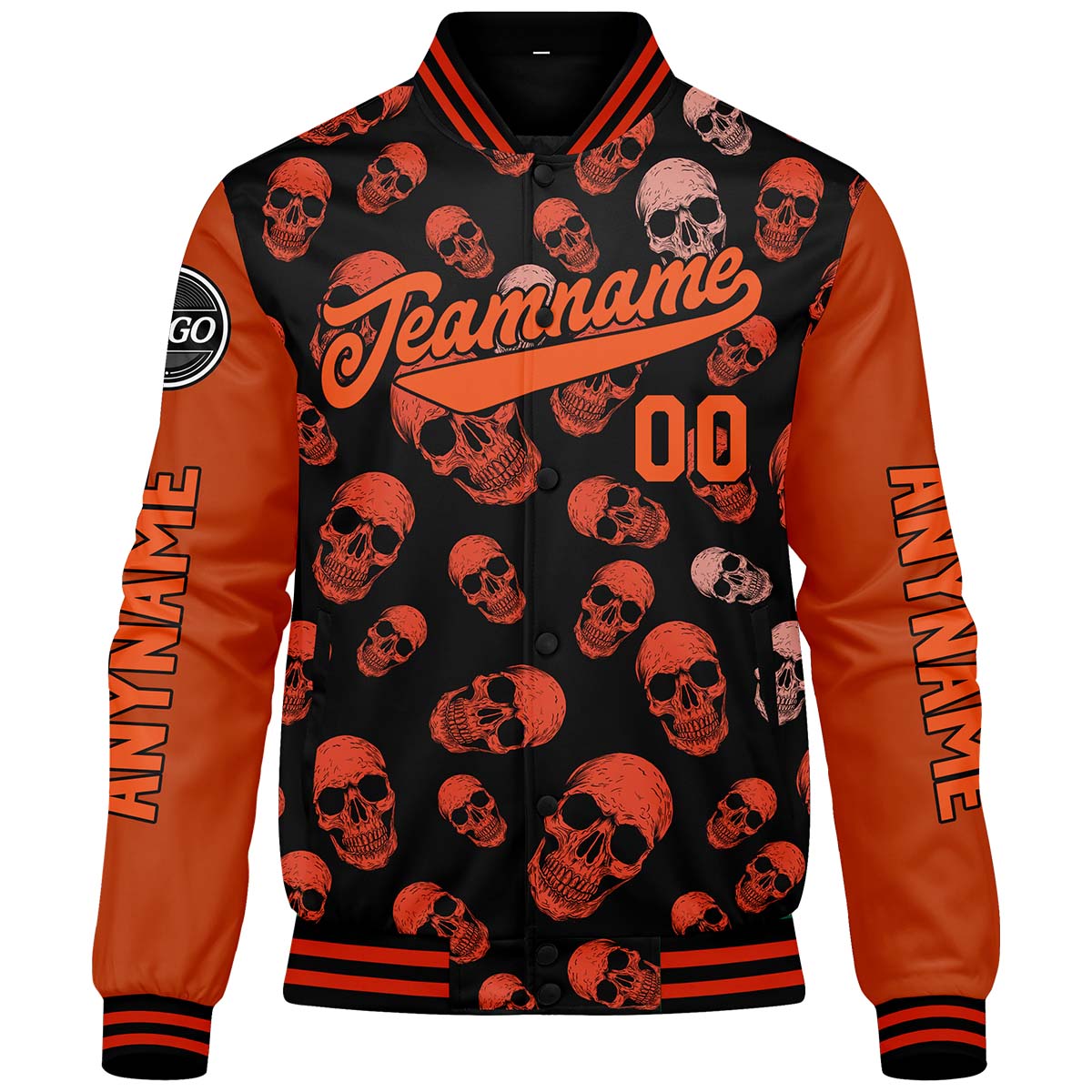 Chaquetas universitarias naranjas personalizadas para hombres & mujeres y jóvenes & Chaquetas Letterman personalizadas