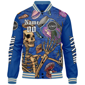 Chaquetas universitarias azules personalizadas para hombres & mujeres y jóvenes & Chaquetas Letterman personalizadas