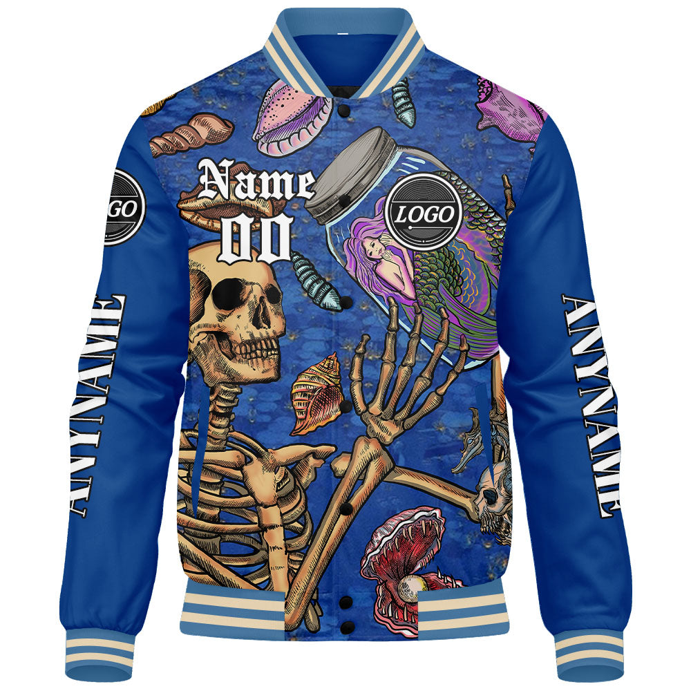 Chaquetas universitarias azules personalizadas para hombres & mujeres y jóvenes & Chaquetas Letterman personalizadas
