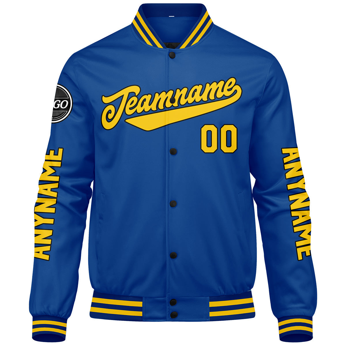 Chaquetas universitarias personalizadas de color amarillo real para hombres & mujeres y jóvenes & Chaquetas tipo Letterman personalizadas